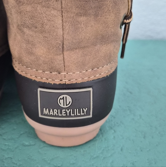 ​Marleylilly Tan and Brown Plaid Lined Duck Boots Size 6 - Picture 5 of 14